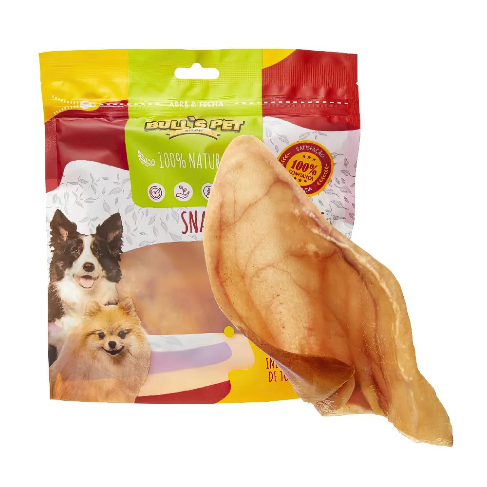 orelha suína natural para cães bulls pet