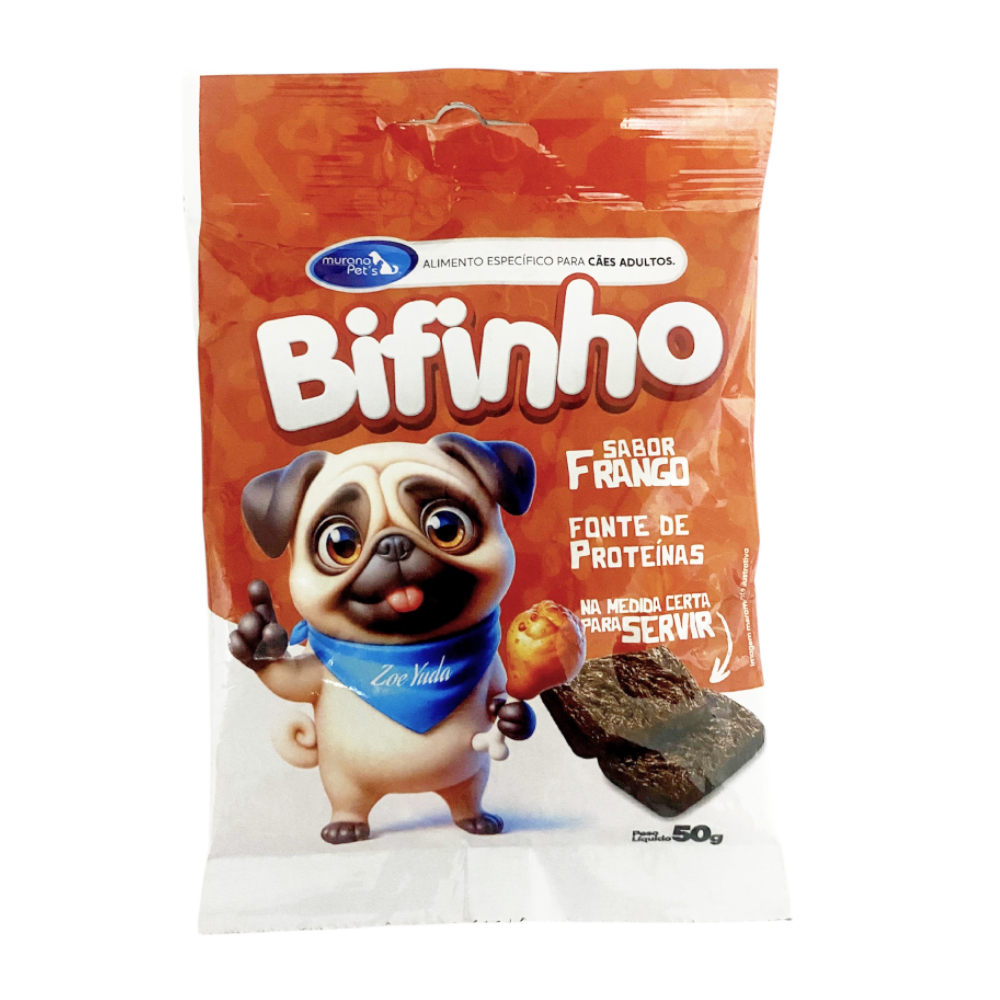 bifinho frango para cães murano petisco premium